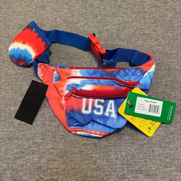 Tipsy Elves American Flag Fanny Pack with Drink Holder - Picture 4 of 7